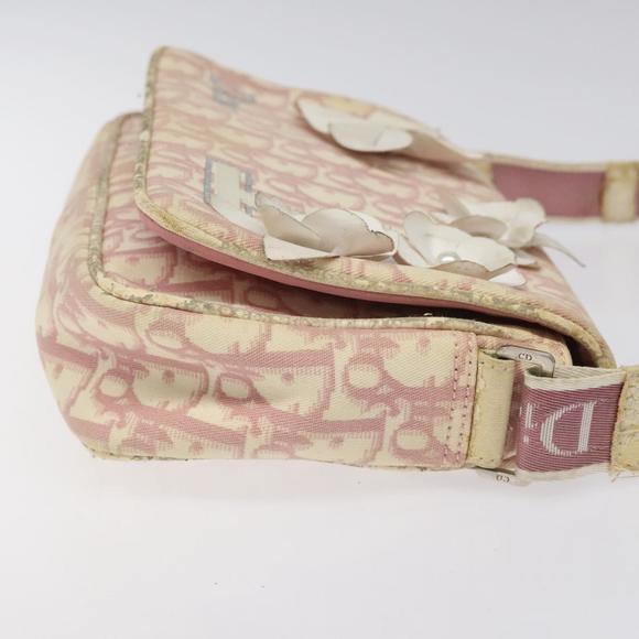 Christian Dior Trotter Canvas Shoulder Bag Silver Pink Auth yb749 - Picture 4 of 16